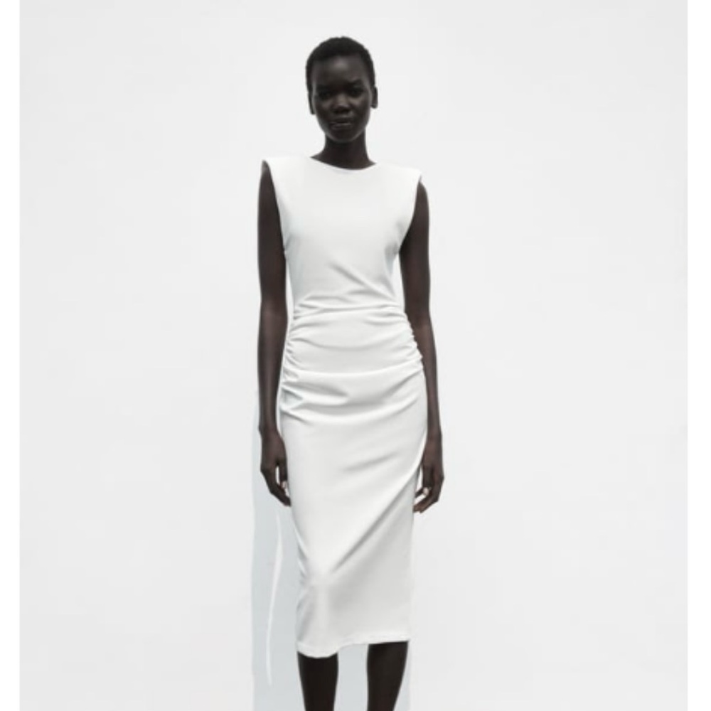 NWT ZARA white midi dress - size small. Never worn!